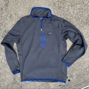 Patagonia Men's 1/4 Zip Sweatshirt  Large Grey Blue trim Excellent condition